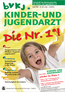 mediadaten kinder und jugendarzt, anzeigenpreise kinder und jugendarzt, Herausgeber kinder und jugendarzt, media-informationen kinder und jugendarzt, kinder und jugendarzt, kinderarzt, jugendarzt, kinderarzt zeitschrift, bvkj zeitschrift, berufsverband der kinder- und jugendärzte ev, pädiatrie, pädiater zeitschrift