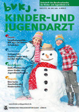 mediadaten kinder und jugendarzt, anzeigenpreise kinder und jugendarzt, Herausgeber kinder und jugendarzt, media-informationen kinder und jugendarzt, kinder und jugendarzt, kinderarzt, jugendarzt, kinderarzt zeitschrift, bvkj zeitschrift, berufsverband der kinder- und jugendärzte ev, pädiatrie, pädiater zeitschrift